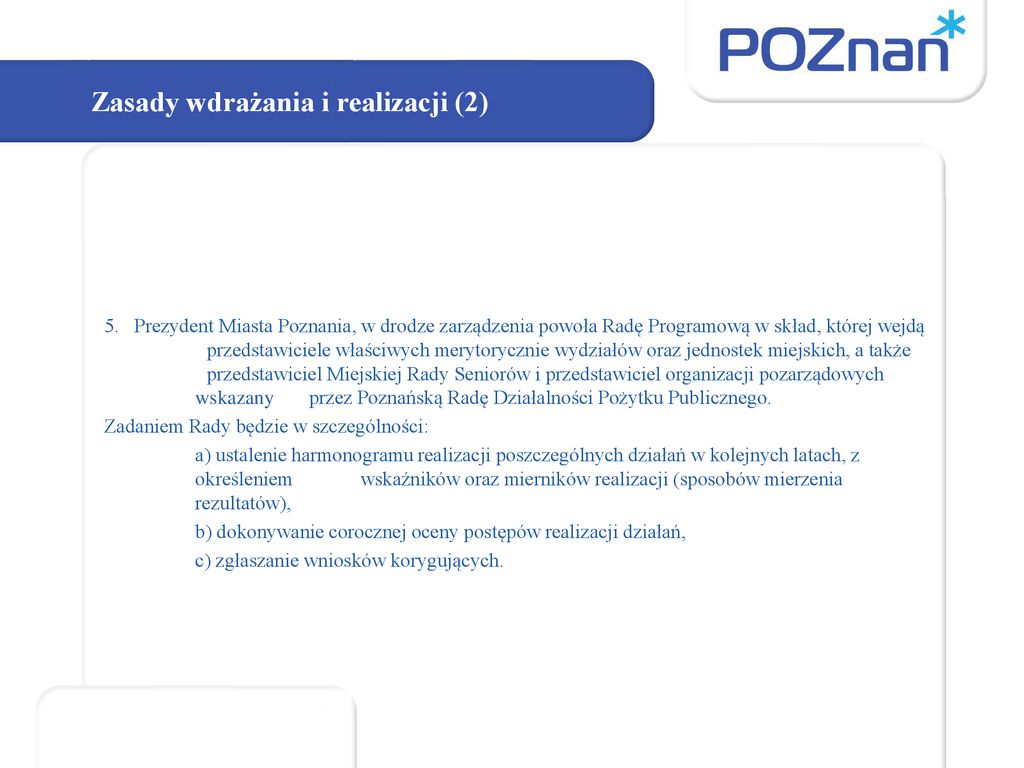 Polityki Senioralnej Miasta Poznania Na Lata Ppt Pobierz